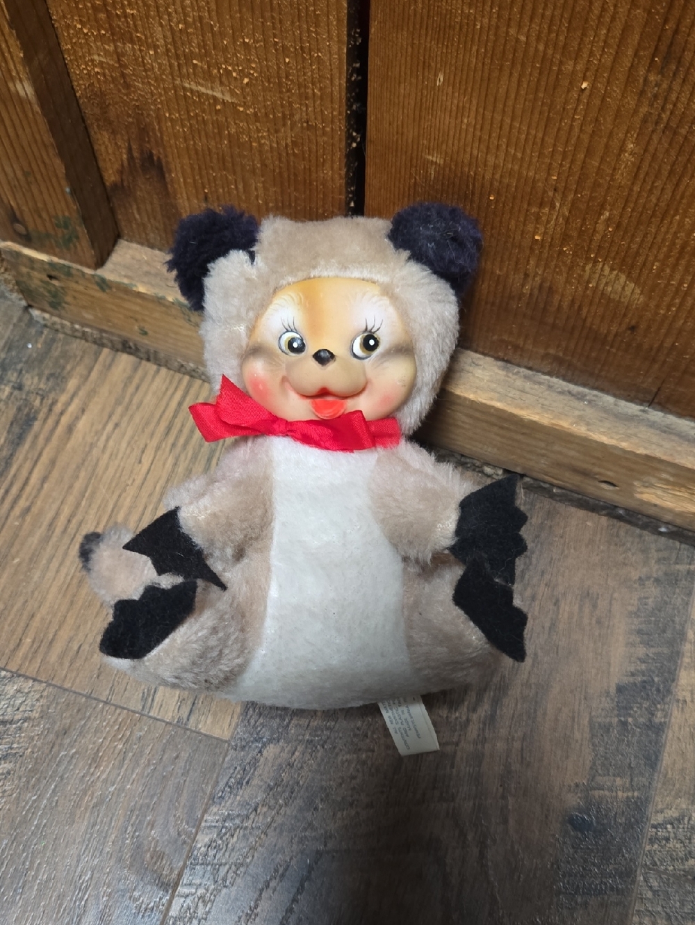 Rushton Rubber Face Raccoon. 1950s/1960s Vintage Plush Toy